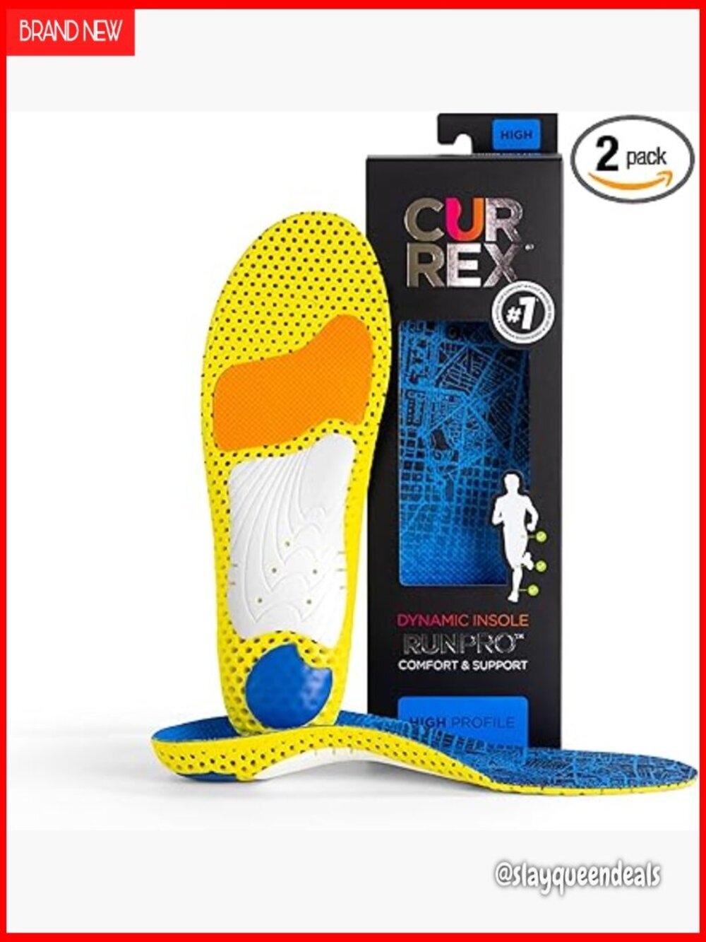 High Arch Support Insoles for Running Shoes - Men's 5-6.5 Women's 6.5-8